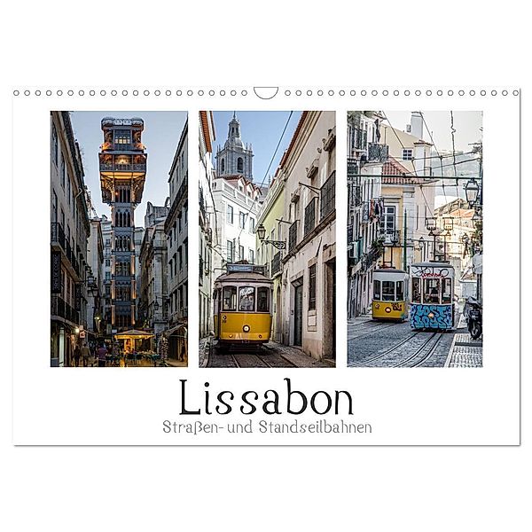 Lissabon - Straßen- & Standseilbahnen (Wandkalender 2024 DIN A3 quer), CALVENDO Monatskalender, Olaf Herm