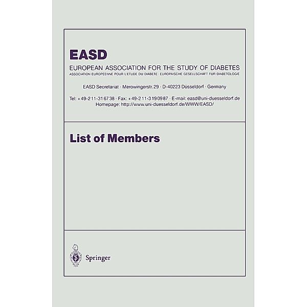 List of Members, European Association for the Study of Diabetes