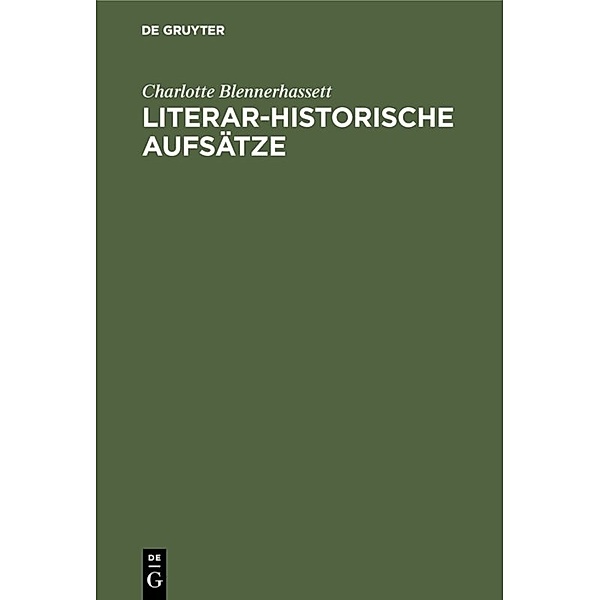 Literar-Historische Aufsätze, Charlotte Blennerhassett