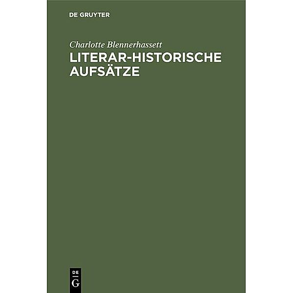 Literar-Historische Aufsätze / Jahrbuch des Dokumentationsarchivs des österreichischen Widerstandes, Charlotte Blennerhassett