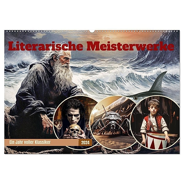 Literarische Meisterwerke (Wandkalender 2024 DIN A2 quer), CALVENDO Monatskalender, DigitalDreamweaver - Simone Hug