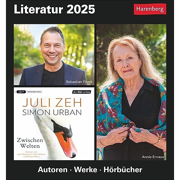 Literatur Tagesabreisskalender 2025 - Kulturkalender - Autoren, Werke, Hörbücher, Ulrike Anders, Brigitte Lotz, Dirk Michel