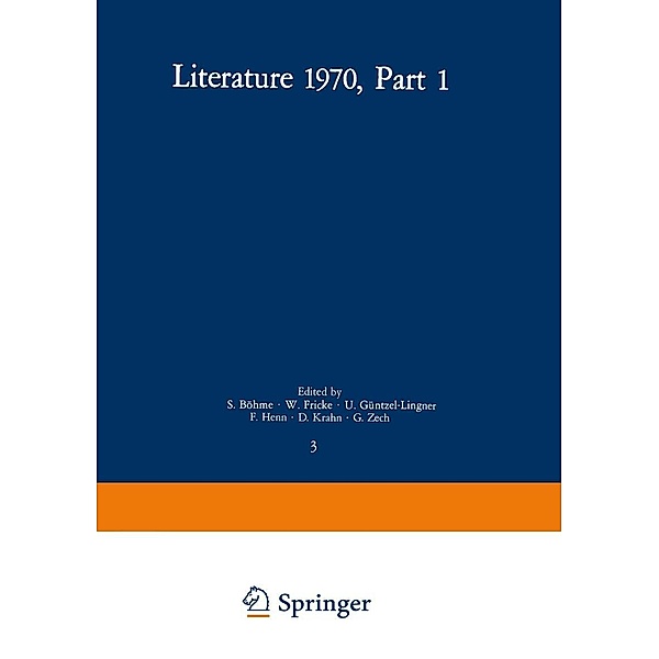 Literature 1970, Part 1 / Astronomy and Astrophysics Abstracts Bd.3, Siegfried Böhme, Walter Fricke, Ulrich Güntzel-Lingner, Frieda Henn, Dietlinde Krahn, Gert Zech