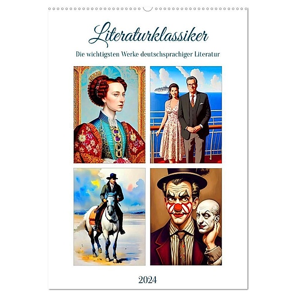 Literaturklassiker (Wandkalender 2024 DIN A2 hoch), CALVENDO Monatskalender, Steffani Lehmann