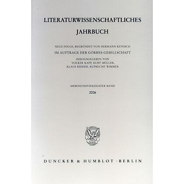 Literaturwissenschaftliches Jahrbuch, Volker Kapp, Kurt Müller, Klaus Ridder