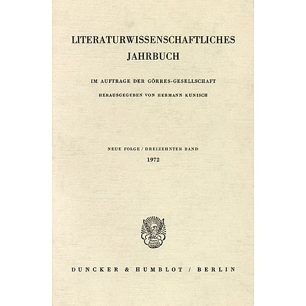 Literaturwissenschaftliches Jahrbuch..Bd.13/1972
