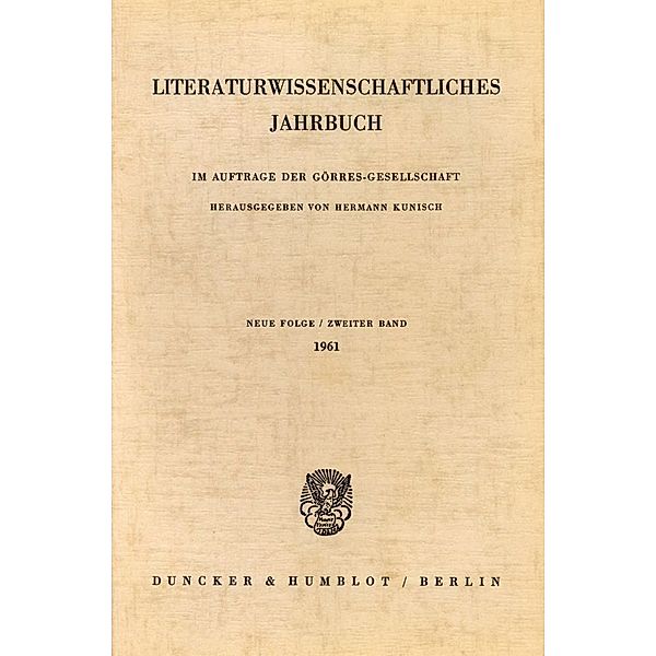 Literaturwissenschaftliches Jahrbuch..Bd.2/1961