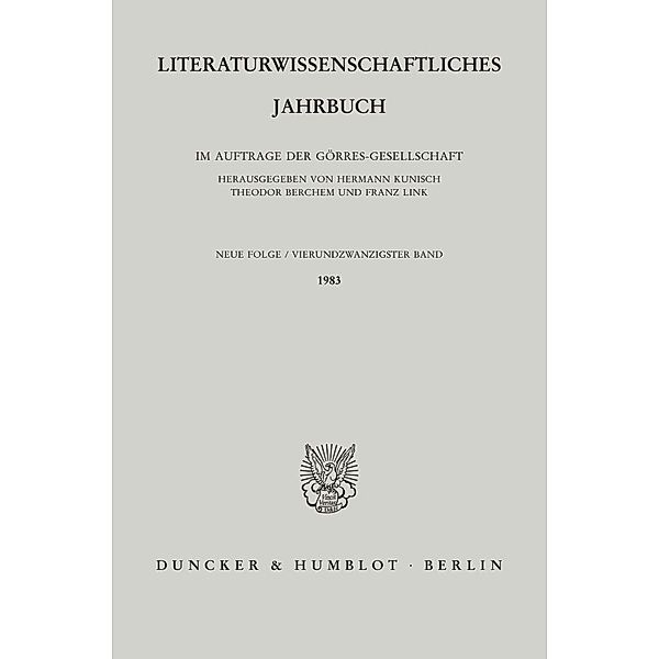 Literaturwissenschaftliches Jahrbuch..Bd.24/1983