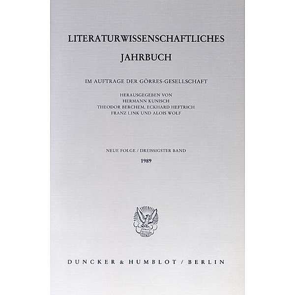 Literaturwissenschaftliches Jahrbuch..Bd.30/1989