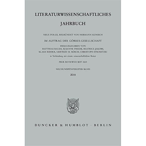 Literaturwissenschaftliches Jahrbuch.Bd.59 (2018)