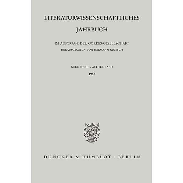 Literaturwissenschaftliches Jahrbuch..Bd.8/1967