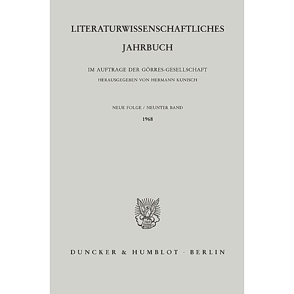 Literaturwissenschaftliches Jahrbuch..Bd.9/1968