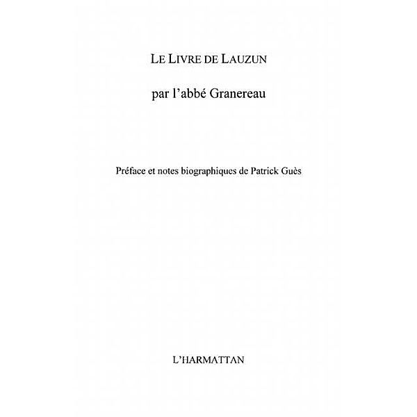 Livre de lauzun le / Hors-collection, Granereau Abbe