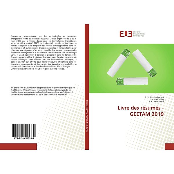 Livre des résumés - GEETAM 2019, A. S. Bhattacharyya, Sachin Kumar, S. K. Samdarshi