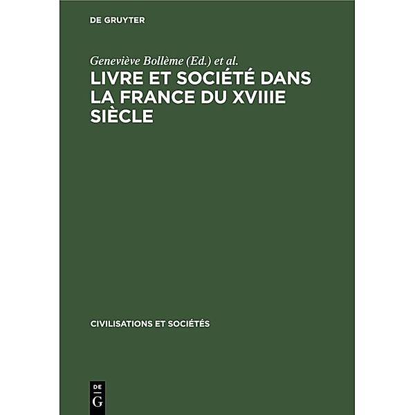 Livre et société dans la France du XVIIIe siècle