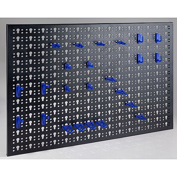 Lochplatten Werkzeugwand Metall mit 24 Gerätehaken