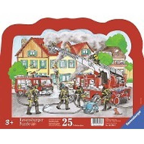 Löscheinsatz der Feuerwehr Kontur-Rahmenpuzzle 25 Teile