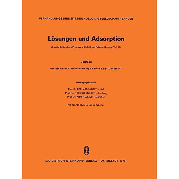 Lösungen und Adsorption / Progress in Colloid and Polymer Science Bd.65
