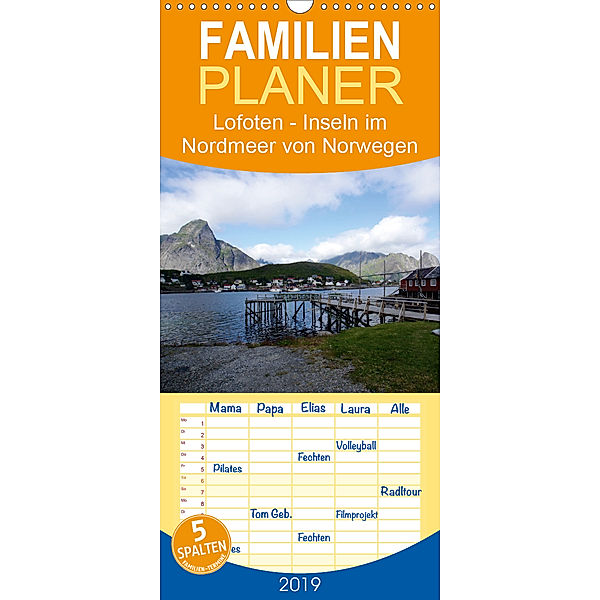 Lofoten - Inseln im Nordmeer von Norwegen - Familienplaner hoch (Wandkalender 2019 , 21 cm x 45 cm, hoch), Beate Bussenius