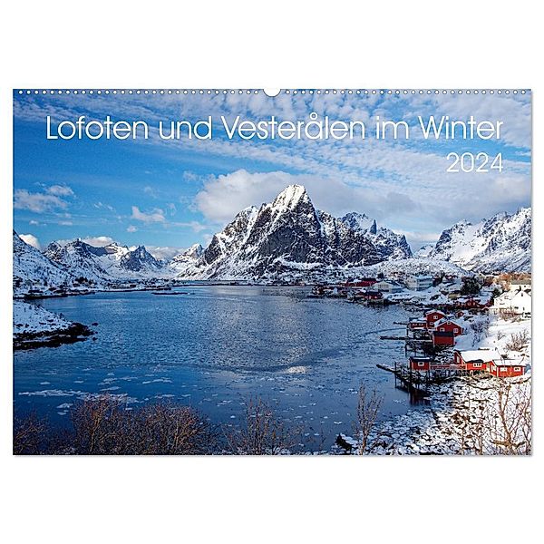 Lofoten und Vesterålen im Winter (Wandkalender 2024 DIN A2 quer), CALVENDO Monatskalender, Clemens Haardiek