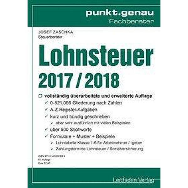 Lohnsteuer 2017 / 2018, Josef Zaschka