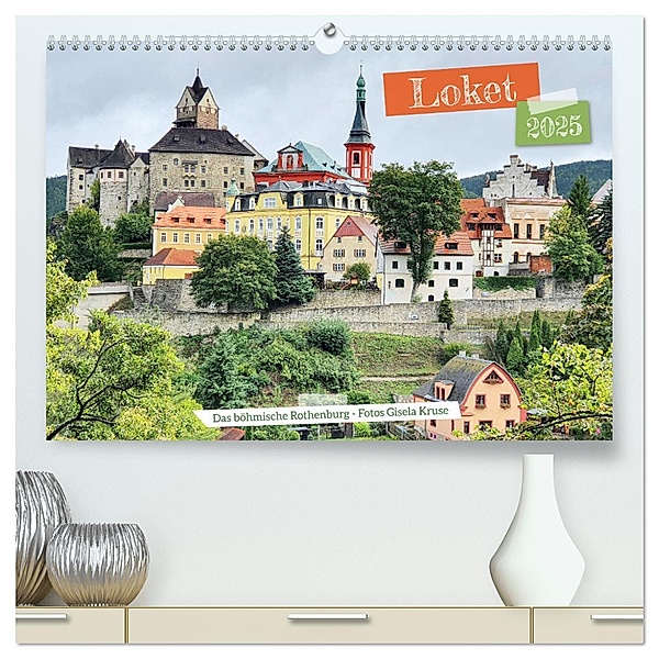 Loket - Das böhmische Rothenburg (hochwertiger Premium Wandkalender 2025 DIN A2 quer), Kunstdruck in Hochglanz, Calvendo, Gisela Kruse