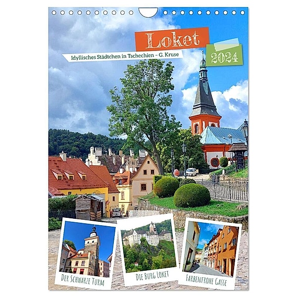 Loket - Idyllisches Städtchen in Tschechien (Wandkalender 2024 DIN A4 hoch), CALVENDO Monatskalender, Gisela Kruse