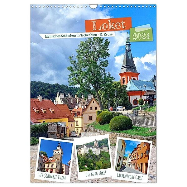 Loket - Idyllisches Städtchen in Tschechien (Wandkalender 2024 DIN A3 hoch), CALVENDO Monatskalender, Gisela Kruse