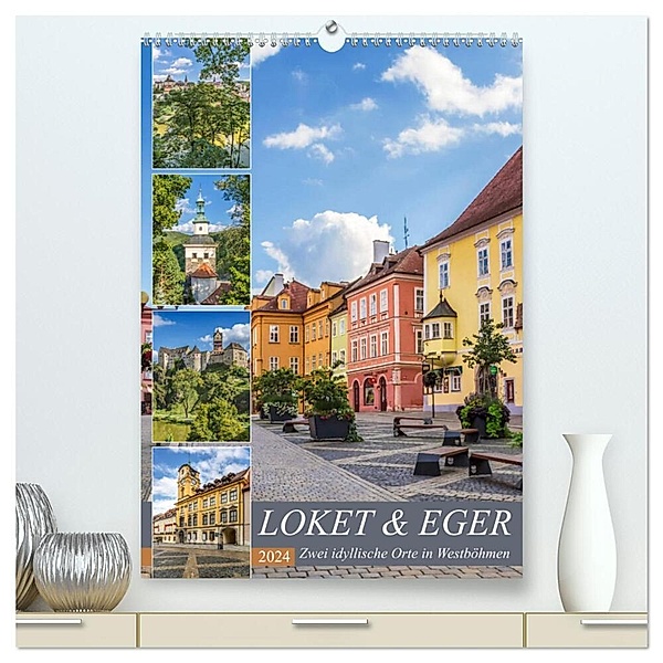 LOKET UND EGER Zwei idyllische Orte in Westböhmen (hochwertiger Premium Wandkalender 2024 DIN A2 hoch), Kunstdruck in Hochglanz, Melanie Viola