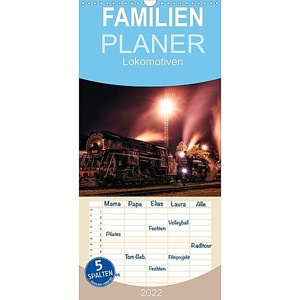 Lokomotiven 2022 - Familienplaner hoch (Wandkalender 2022 , 21 cm x 45 cm, hoch), Martin Dzurjanik