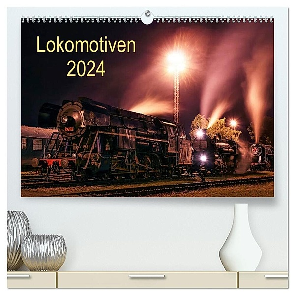 Lokomotiven 2024 (hochwertiger Premium Wandkalender 2024 DIN A2 quer), Kunstdruck in Hochglanz, Martin Dzurjanik
