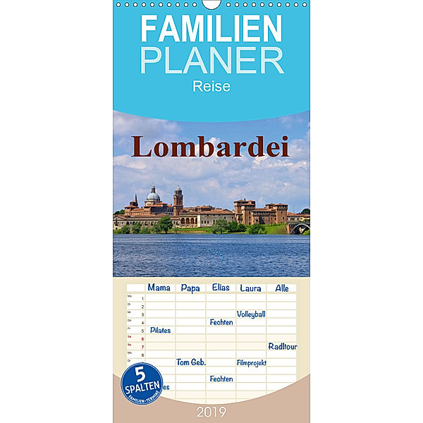Lombardei - Familienplaner hoch (Wandkalender 2019 , 21 cm x 45 cm, hoch)