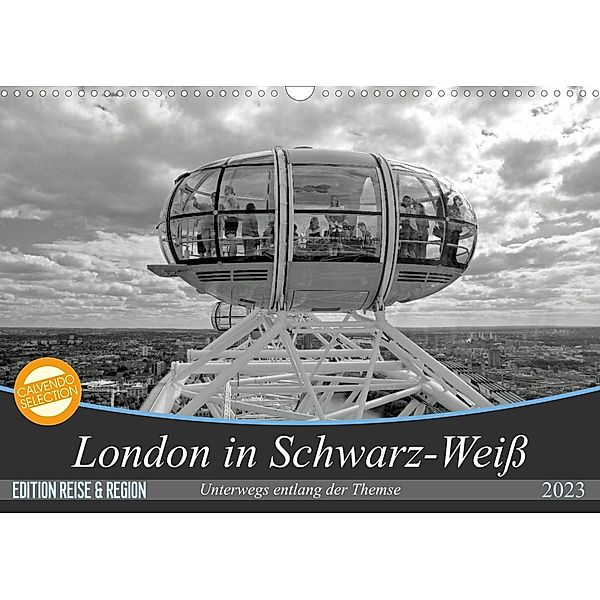 London in Schwarz-Weiß (Wandkalender 2023 DIN A3 quer), Frank Brehm