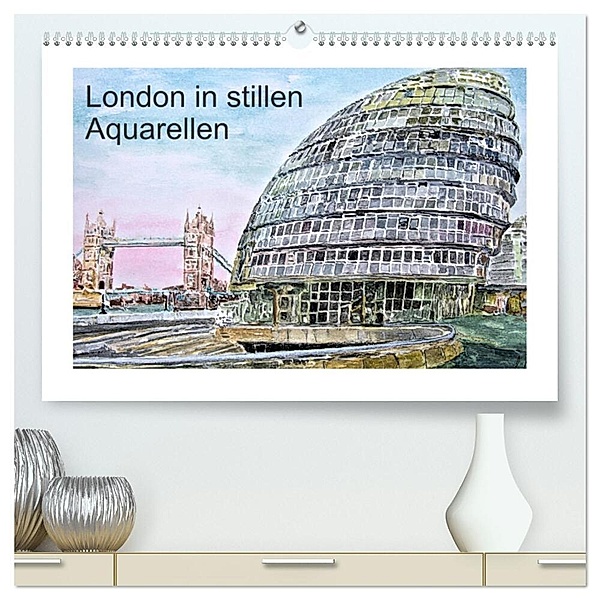 London in stillen Aquarellen (hochwertiger Premium Wandkalender 2024 DIN A2 quer), Kunstdruck in Hochglanz, Gerhard Kraus