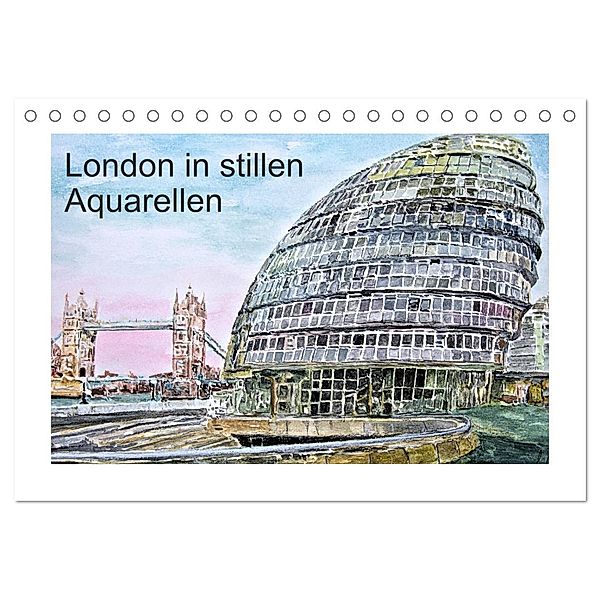 London in stillen Aquarellen (Tischkalender 2025 DIN A5 quer), CALVENDO Monatskalender, Calvendo, Gerhard Kraus