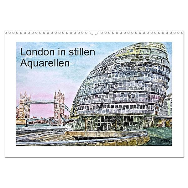 London in stillen Aquarellen (Wandkalender 2024 DIN A3 quer), CALVENDO Monatskalender, Gerhard Kraus