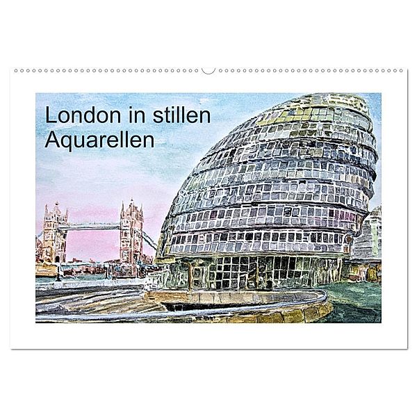 London in stillen Aquarellen (Wandkalender 2024 DIN A2 quer), CALVENDO Monatskalender, Gerhard Kraus