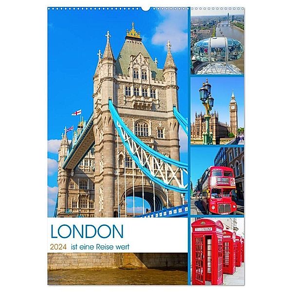 London ist eine Reise wert (Wandkalender 2024 DIN A2 hoch), CALVENDO Monatskalender, Christian Müller