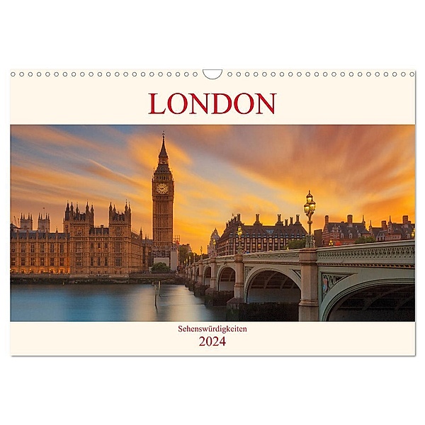 London Sehenswürdigkeiten (Wandkalender 2024 DIN A3 quer), CALVENDO Monatskalender, Bernhard Sitzwohl/ Delfinophotography