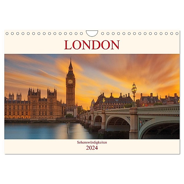 London Sehenswürdigkeiten (Wandkalender 2024 DIN A4 quer), CALVENDO Monatskalender, Bernhard Sitzwohl/ Delfinophotography
