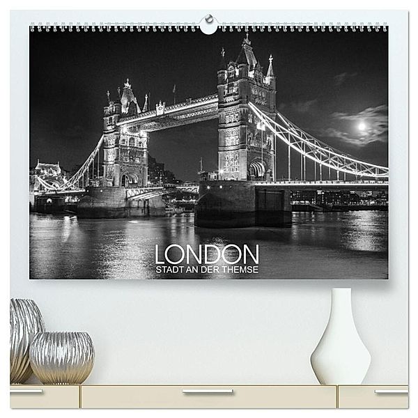 London Stadt an der Themse (hochwertiger Premium Wandkalender 2024 DIN A2 quer), Kunstdruck in Hochglanz, Dirk Meutzner