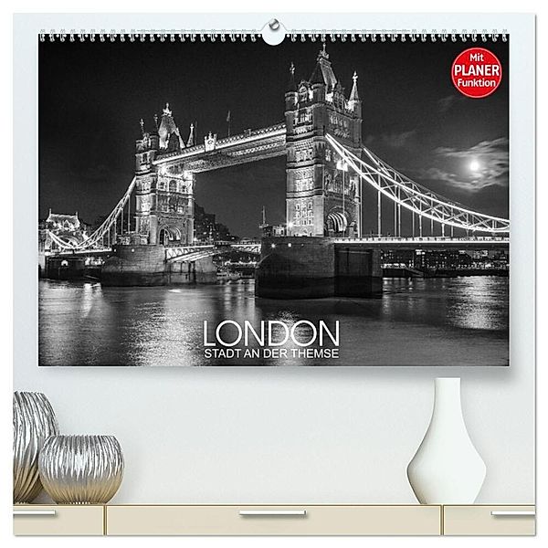 London Stadt an der Themse (hochwertiger Premium Wandkalender 2024 DIN A2 quer), Kunstdruck in Hochglanz, Dirk Meutzner