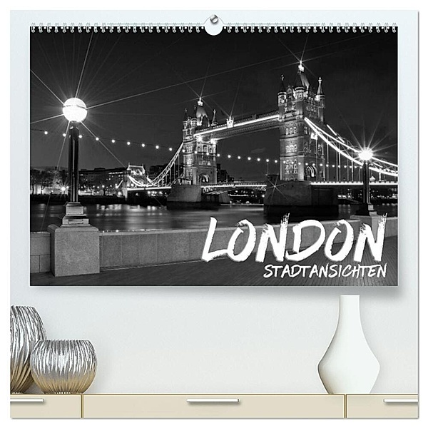 LONDON Stadtansichten (hochwertiger Premium Wandkalender 2024 DIN A2 quer), Kunstdruck in Hochglanz, Melanie Viola