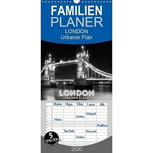 LONDON Urbaner Flair - Familienplaner hoch (Wandkalender 2020 , 21 cm x 45 cm, hoch), Melanie Viola