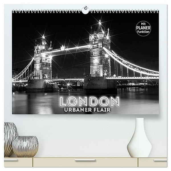 LONDON Urbaner Flair (hochwertiger Premium Wandkalender 2025 DIN A2 quer), Kunstdruck in Hochglanz, Calvendo, Melanie Viola