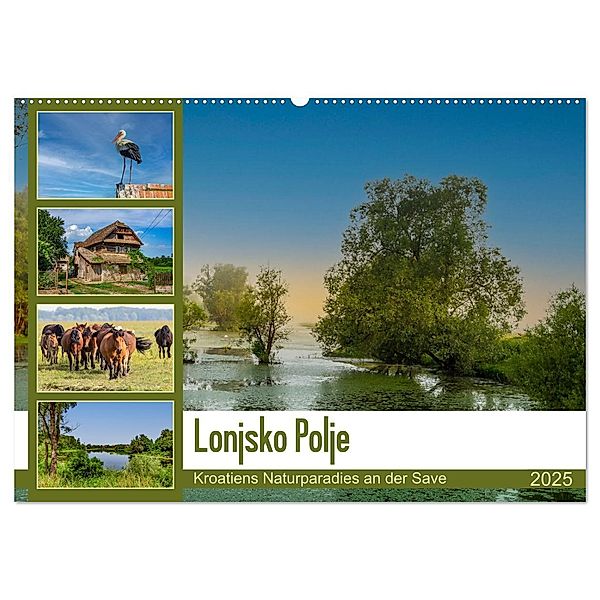 Lonjsko Polje, Kroatiens Naturparadies an der Save (Wandkalender 2025 DIN A2 quer), CALVENDO Monatskalender, Calvendo, Ursula Di Chito