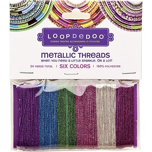 LoopDeDoo Metallic Thread 6 Farben à 4