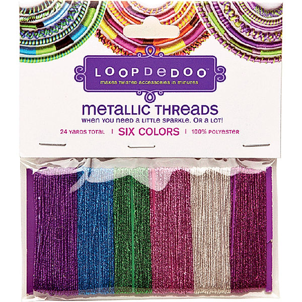 LoopDeDoo Metallic Thread 6 Farben à 4