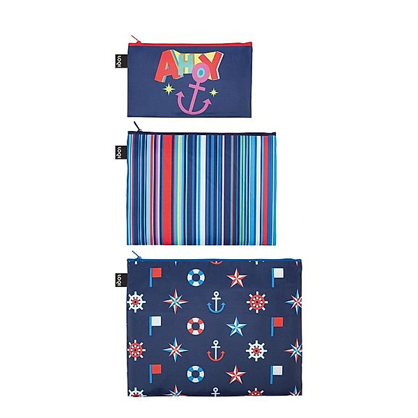 LOQI Zip Pockets NAUTICAL Ahoy - Stripes - Classic