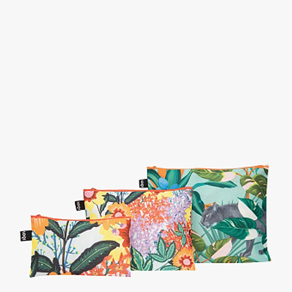 LOQI Zip Pockets POMME CHAN Thai Floral & Wild Forest Recycled